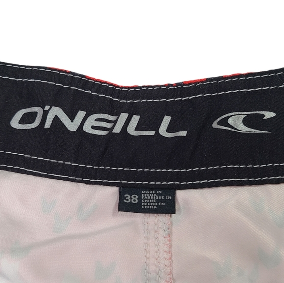 O’Neill Winter Sweater Print Red White & Blue Board Shorts Men's Size 38 EUC - Picture 10 of 13